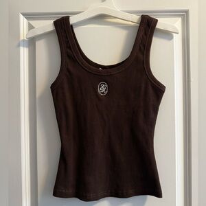 Peppermayo Chocolate Signature Ribbed Scoop Tank Top